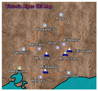 Australia Victoria alpen ski map